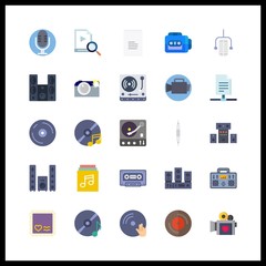 25 record icon. Vector illustration record set. music album and radio icons for record works