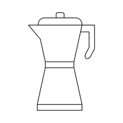 Coffee kettle symbol cartoon in black and white