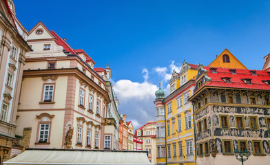 Fototapeta premium Cozy streets of Old Town Prague, Czech Republic.