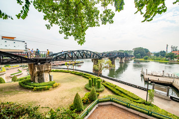 Fototapeta na wymiar Kwai Bridge in Kanchanaburi, Thailand