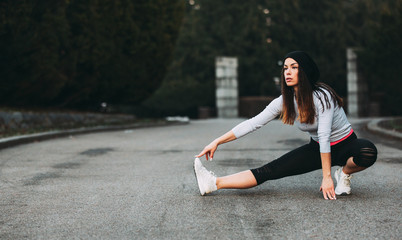 Young fitness woman outside