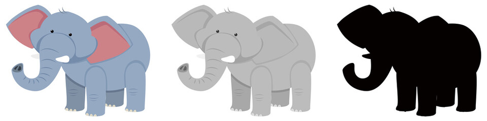 Elephant set of different variations