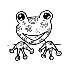 Doodle stylized frog