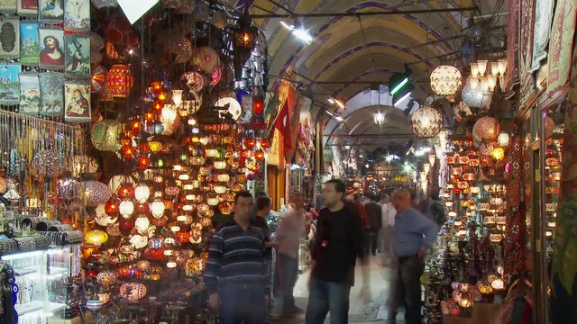 View of Grand Bazaar in Istanbul Turkey