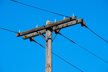 Wooden electric pole