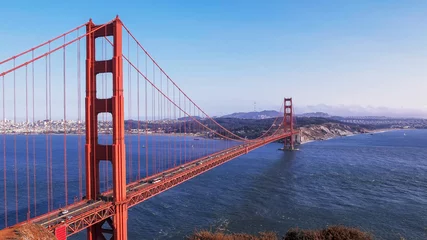 Photo sur Plexiglas Pont du Golden Gate afternoon view of golden gate bridge in san francisco from battery spencer