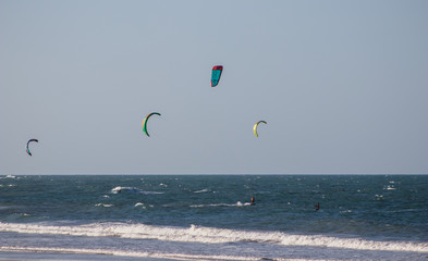 kite surfing on beach