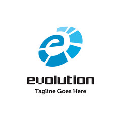 letter e initial for evolution logo icon vector template