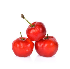 Barbados cherry, Malpighia emarginata isolated on white background