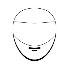 Racing helmet equipment isolated black and white