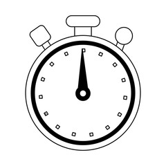 Chronometer timer symbol isolated black and white