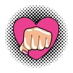 hand in sign power pop art