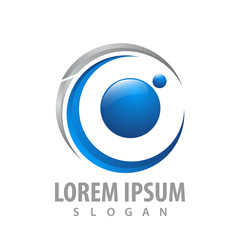 logo concept design. Orbit circle planet. Symbol graphic template element vector