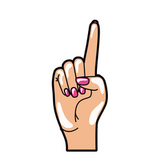 hand with index finger up pop art