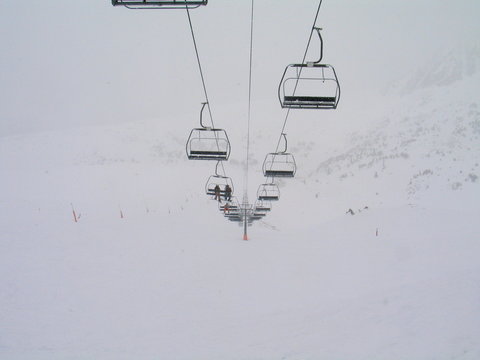 Ski cable in Andorra. 