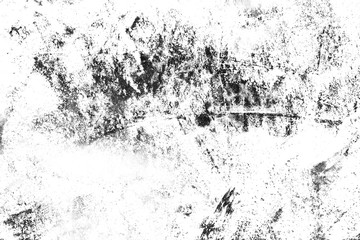 Black and white distressed grunge overlay texture. Abstract pattern of monochrome dirty creative design.