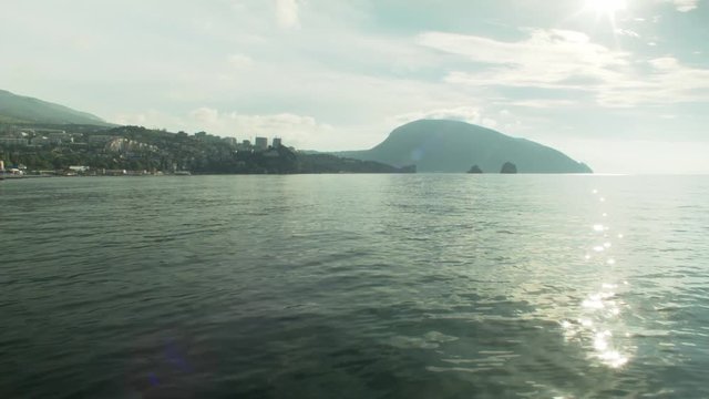 Aerial footage Sea and mountain