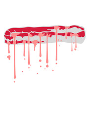 fettig blut tropfen graffiti bacon schinken fleisch lecker hunger grillen braten essen frühstück küche chef schürze clipart hungrig design