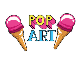 pop art ice cream icon