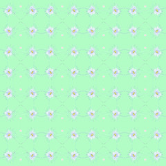 Abstract watercolor illustration of chamomiles . Isolated on green background.Seamless pattern