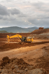 excavator in a quarry