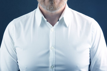 shirt dressed on a bearded man