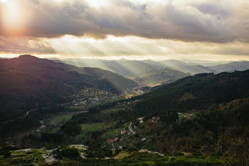 Lightbeams enlighten the valley