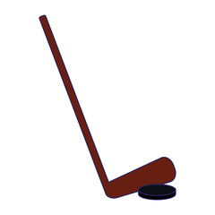 Hockey stick and puck symbol