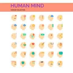Human Mind Icons Set. UI Pixel Perfect Well-crafted Vector Thin Line Icons. The illustrations are a vector.