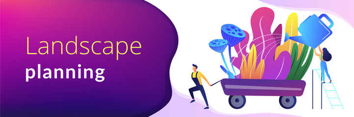 Landscape design concept banner header.