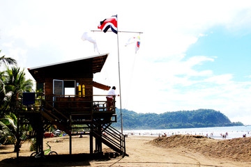 lifeguard tower on the beach - 250562671