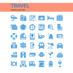 Travel Icons Set. UI Pixel Perfect Well-crafted Vector Thin Line Icons. The illustrations are a vector.