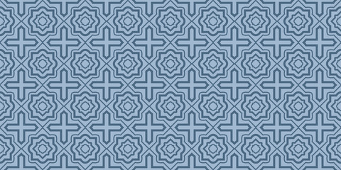Modern Decorative Seamless Abstract Geometric Pattern. Vector Colored Illustration. Paper For Scrapbook. Pastel blue color