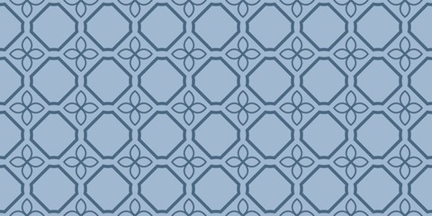 Naklejka premium Modern Decorative Seamless Abstract Geometric Pattern. Vector Colored Illustration. Paper For Scrapbook. Pastel blue color