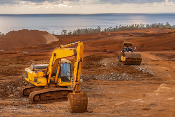 Obraz premium excavator on construction site