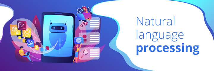 Natural language processing concept banner header. © Visual Generation