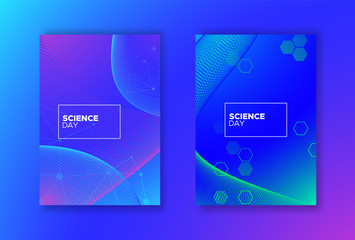 Science Day abstract gradient background set