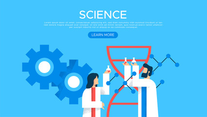Science people web landing page template