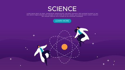 Science web landing page of scientist people