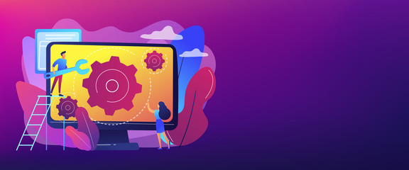 Computer service concept banner header.