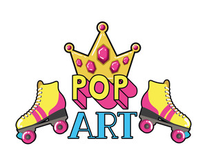 roller skates pop art icon