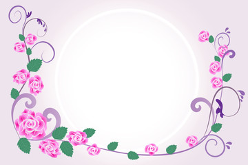 Wedding floral invitation greetings card frame vector design