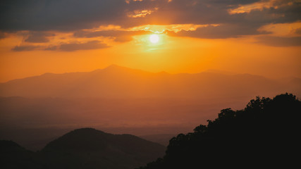 sunset in the mountains