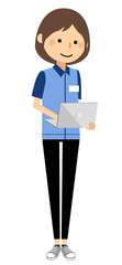 Fototapeta premium 女性店員 ノートPC