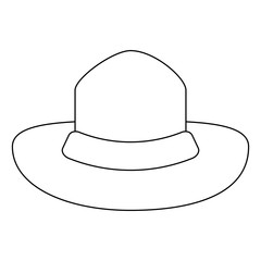 vintage male hat symbol black and white