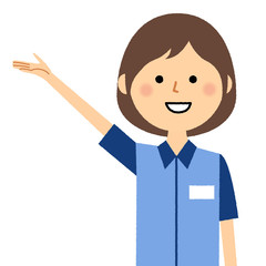 女性店員　説明