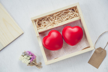 Red heart in love box