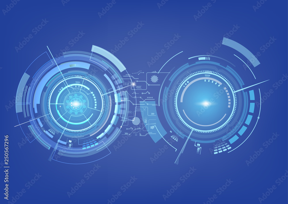 Aufkleber digital background with modern point global network connection on world, concept of global business.