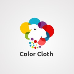color cloth logo vector, icon, element, and template for company