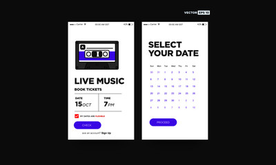 Live Music Ticket Booking App Interface Design 
